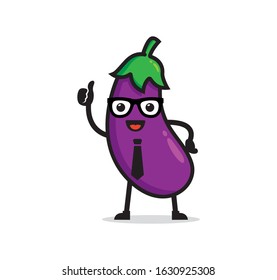 Eggplant mascot character vector design