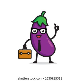 Eggplant mascot character vector design