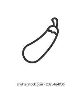 Eggplant minimal line icon. Web stroke symbol design. Eggplant sign isolated on a white background. Premium line icon.