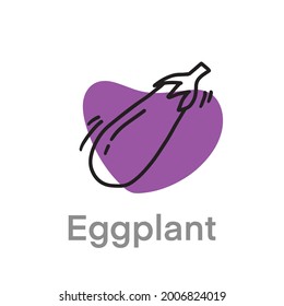Eggplant Minimalist Monoline Logo Monogram Elegant