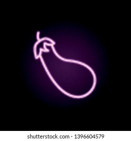 eggplant neon icon. Elements of Fruit set. Simple icon for websites, web design, mobile app, info graphics