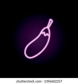 eggplant neon icon. Elements of restaurant set. Simple icon for websites, web design, mobile app, info graphics