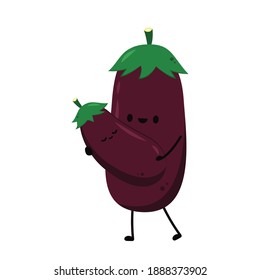Eggplant on white background. Eggplant character design.