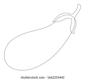 Eggplant in one continuous line. Vector illustration. - Shutterstock ID 1662255442