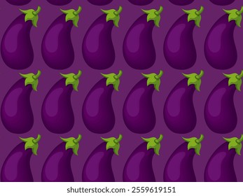 Eggplant pattern, agriculture. Background. Wrapping paper, wallpaper. Design, drawing, illustration.