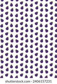 Eggplant pattern, background for kitchen fabrics or backgrounds for design, eggplant repeat, great for vegan publication background too