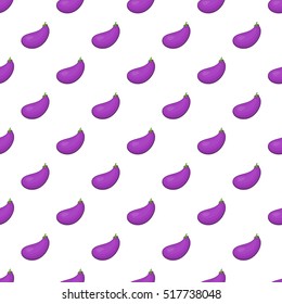 Eggplant pattern. Cartoon illustration of eggplant vector pattern for web