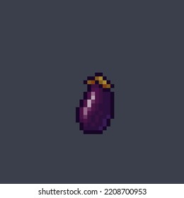 eggplant in pixel art style