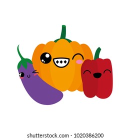 Eggplant pumpkin and pepper design