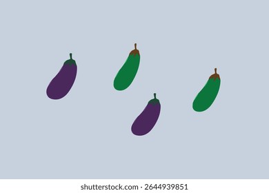 Imagen de Vector verde y púrpura de berenjena
