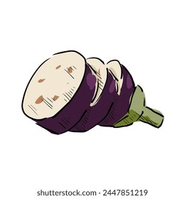 eggplant purple vegetable cartoon vector