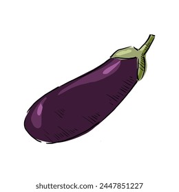 eggplant purple vegetable cartoon vector