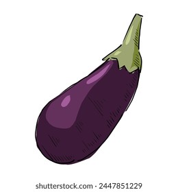 eggplant purple vegetable cartoon vector