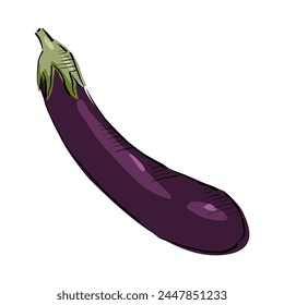 eggplant purple vegetable cartoon vector