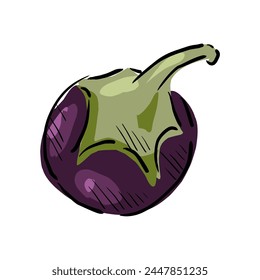 eggplant purple vegetable cartoon vector