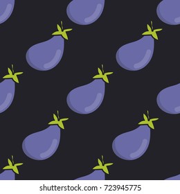 eggplant seamless doodle pattern
