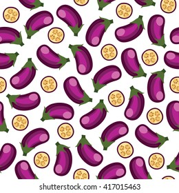 Eggplant seamless pattern.