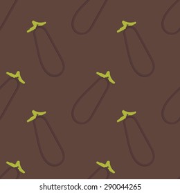 Eggplant Seamless Pattern Kid's Style Hand Drawn
