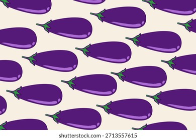 Padrão sem emenda berinjela com repetição de motivos roxos perfeito para a decoração da cozinha
