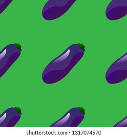 Eggplant seamless pattern vector illustration