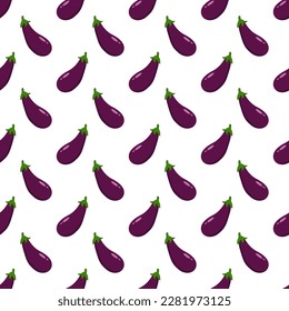 Eggplant seamless pattern vector illustration.