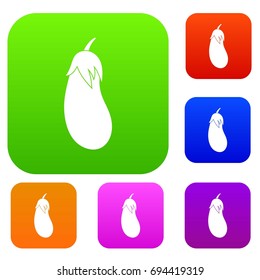 Eggplant set icon in different colors isolated vector illustration. Premium collection