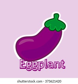 eggplant with sign.vector illustration
