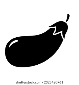 Eggplant silhouette icon vegetable vector illustration isolated on white eps 10