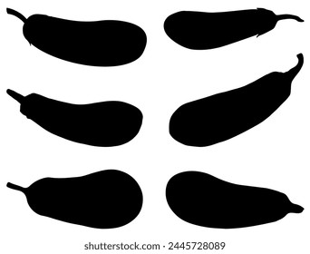 Eggplant silhouette vector art white background