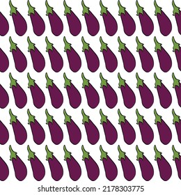 Eggplant. A simple schematic image of an eggplant. Illustration for postcards, scrapbooking. Seamless pattern