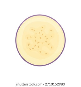 Eggplant slice on a white background. Chopped vegetables. Vegetables for salads and dishes.
