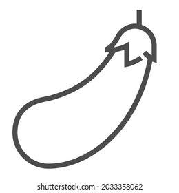 Eggplant, square line vector icon.