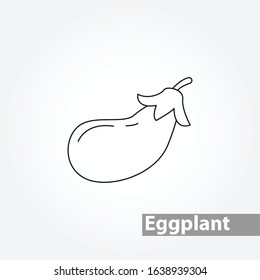 eggplant thin line vector icon