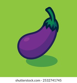 Ilustração de arte vetorial de berinjela em fundo isolado. Conceito de ilustração vetorial de logotipo vegetal. Ilustração de vetor vegetal.