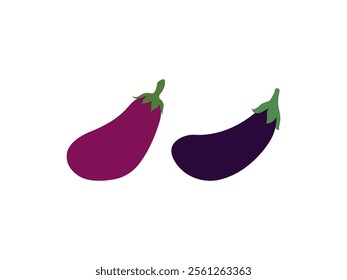 Eggplant Vector, Brinjal Icon, Healthy Vegetable Illustration, Organic Food, Purple Aubergine or Baigan, Nutrition, Farming, Vegetarian, Vegan, Plant-Based, Farm Fresh Produce, Raw, Natural, Harvest