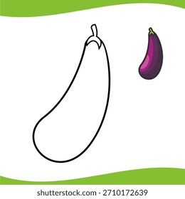 An eggplant vector design. Coloring pages of kindergarten. Vegetable vector design 
