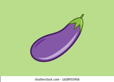 Eggplant vector design. green background.