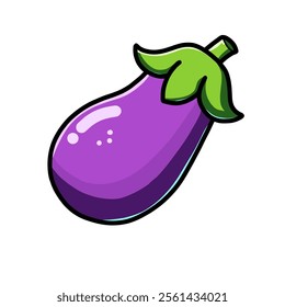 eggplant vector design illustration, eggplant icon, eggplant logo, eggplant vegetable, very good as a sticker.