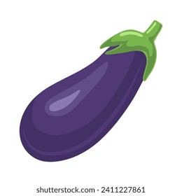 Eggplant. Vector flat clipart isolated on white background.
