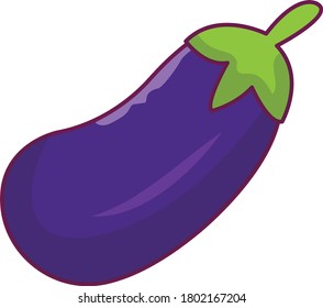 eggplant vector flat color icon 