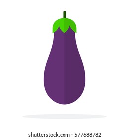 Eggplant vector flat material design isolated on white