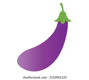 eggplant vector icon isolated on a white background. eggplant icon, flat style, vegetable vector illustration. Single object healthy food - eggplant isolated