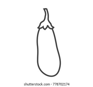 eggplant vector icon isolated on white background eggplant vector icon isolated on white background