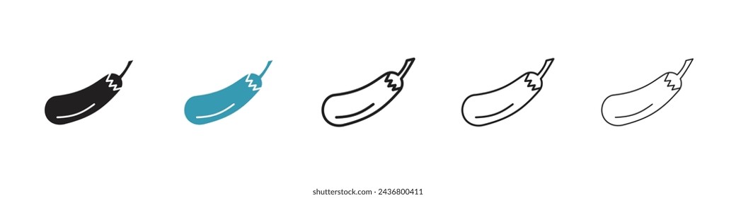 Eggplant Vector Icon Set. Purple Brinjal vector symbol for UI design.