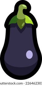 estilo de pegatina de iconos del vector eggplant