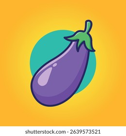 Eggplant Vector Illustration Cartoonish Design