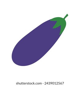 Eggplant. Vector illustration of a hand-drawn vegetable, eggplant whole. Symbol. Isolated vector vegetable clip art illustration.