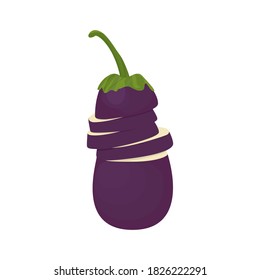 Eggplant Vector Illustration, Eggplant Icon, Vegetable Stir Fry Ingredient, Healthy Garden Vegetable, Vegetable Icon, Vector Illustration Background