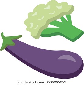 eggplant Vector illustration on a transparent background. Premium quality symbols. Flat icons for concept and graphic design.