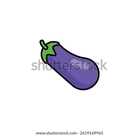 Eggplant vector isolated icon. Eggplant emoji illustration. Eggplant vector isolated emoticon